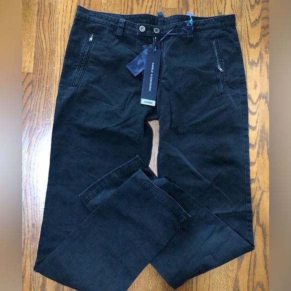 NWT DANIELE ALESSANDRINI Black Mens Designer Pants34 WaistMade in Italy